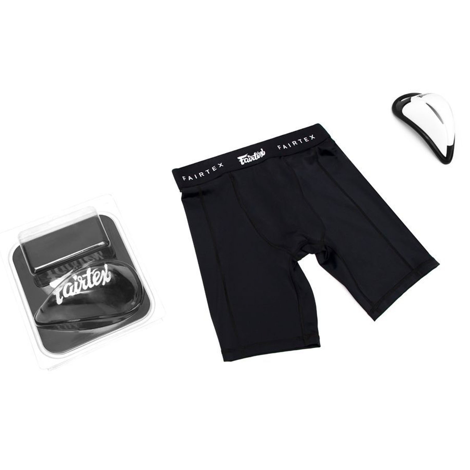 Fairtex Compression Shorts, with Athletic Cup, GC3, black