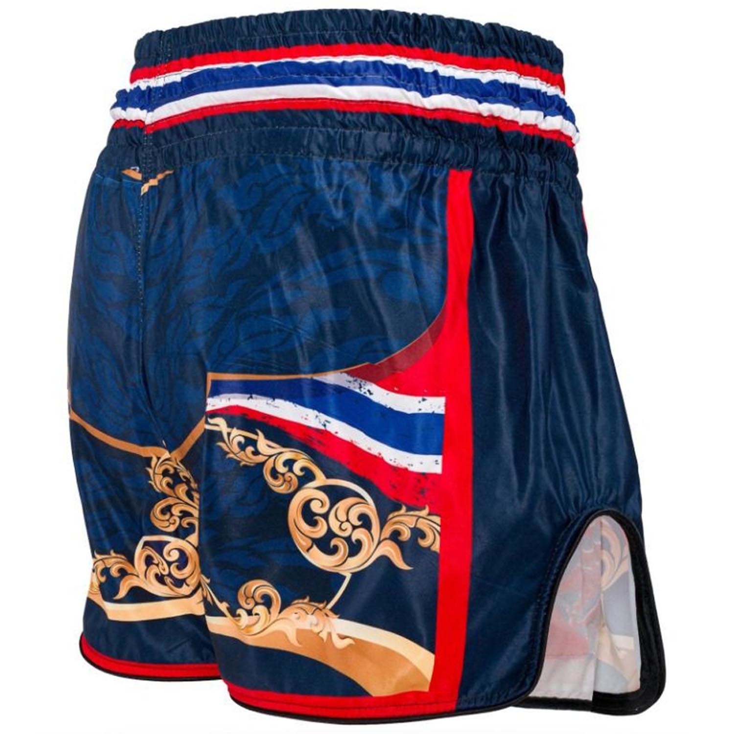 Booster Muay Thai Shorts, Country, blau-rot-gold, S