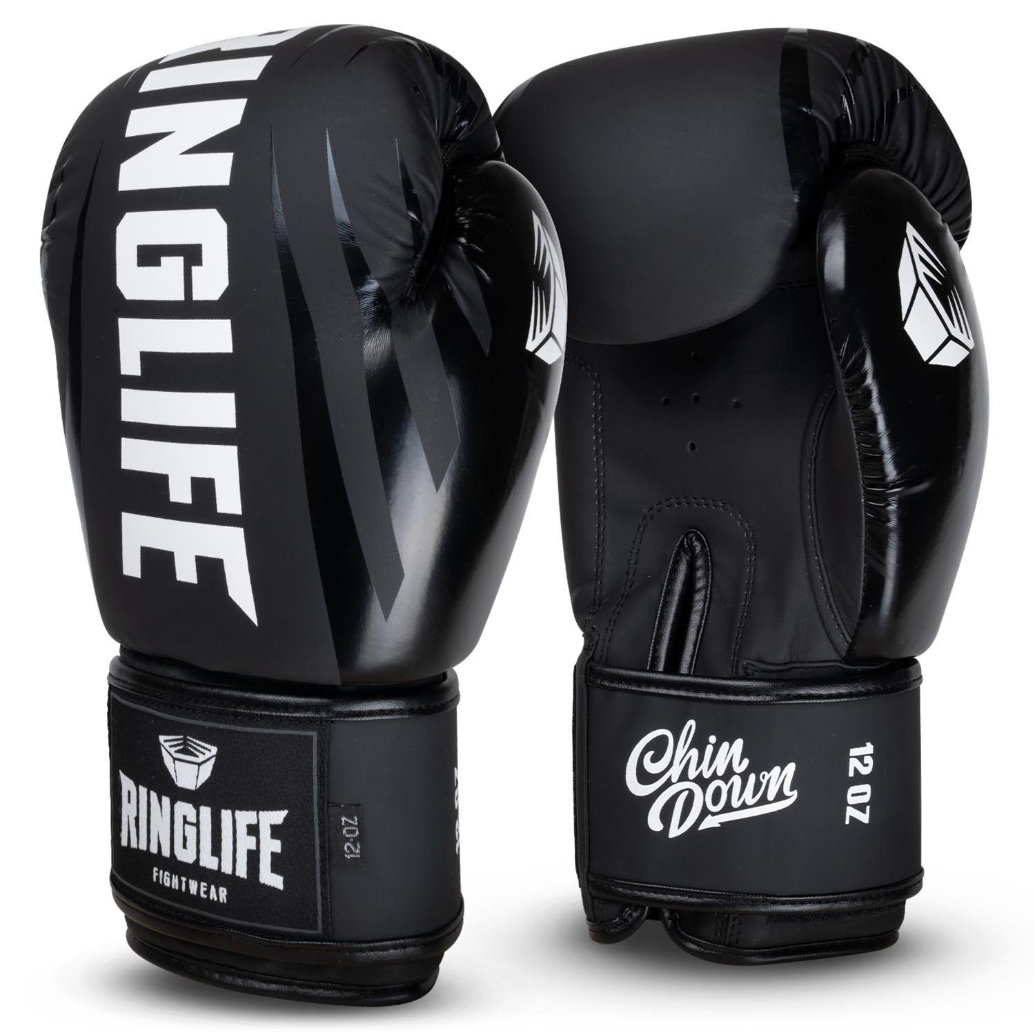 RINGLIFE Boxing Gloves, No.1, black-white, 12 Oz
