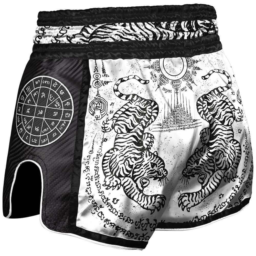8 WEAPONS Shorts, Carbon, Sak Yant Tigers, white, S