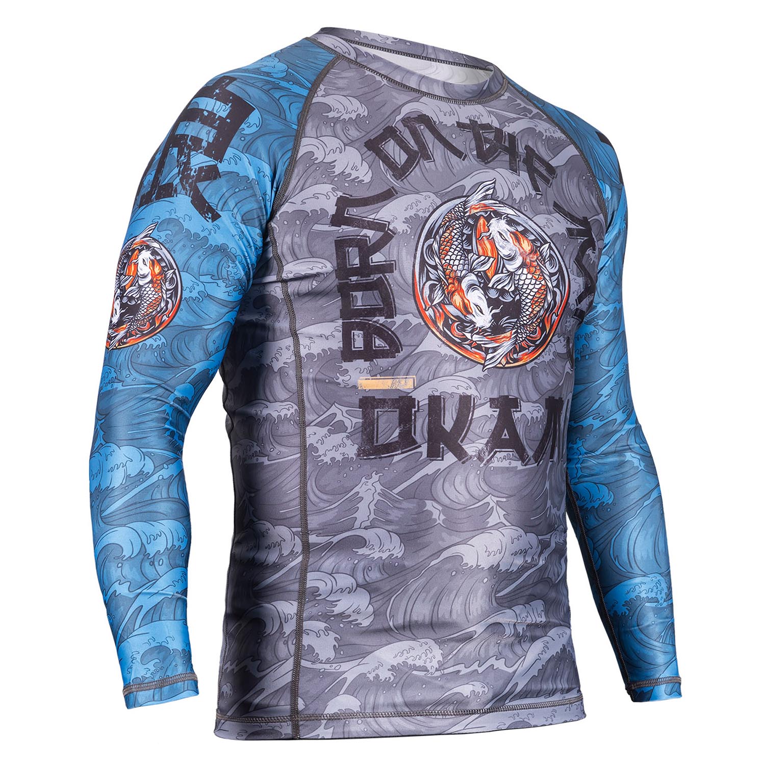OKAMI Rashguard, L/S, Kois, grey-blue, XL