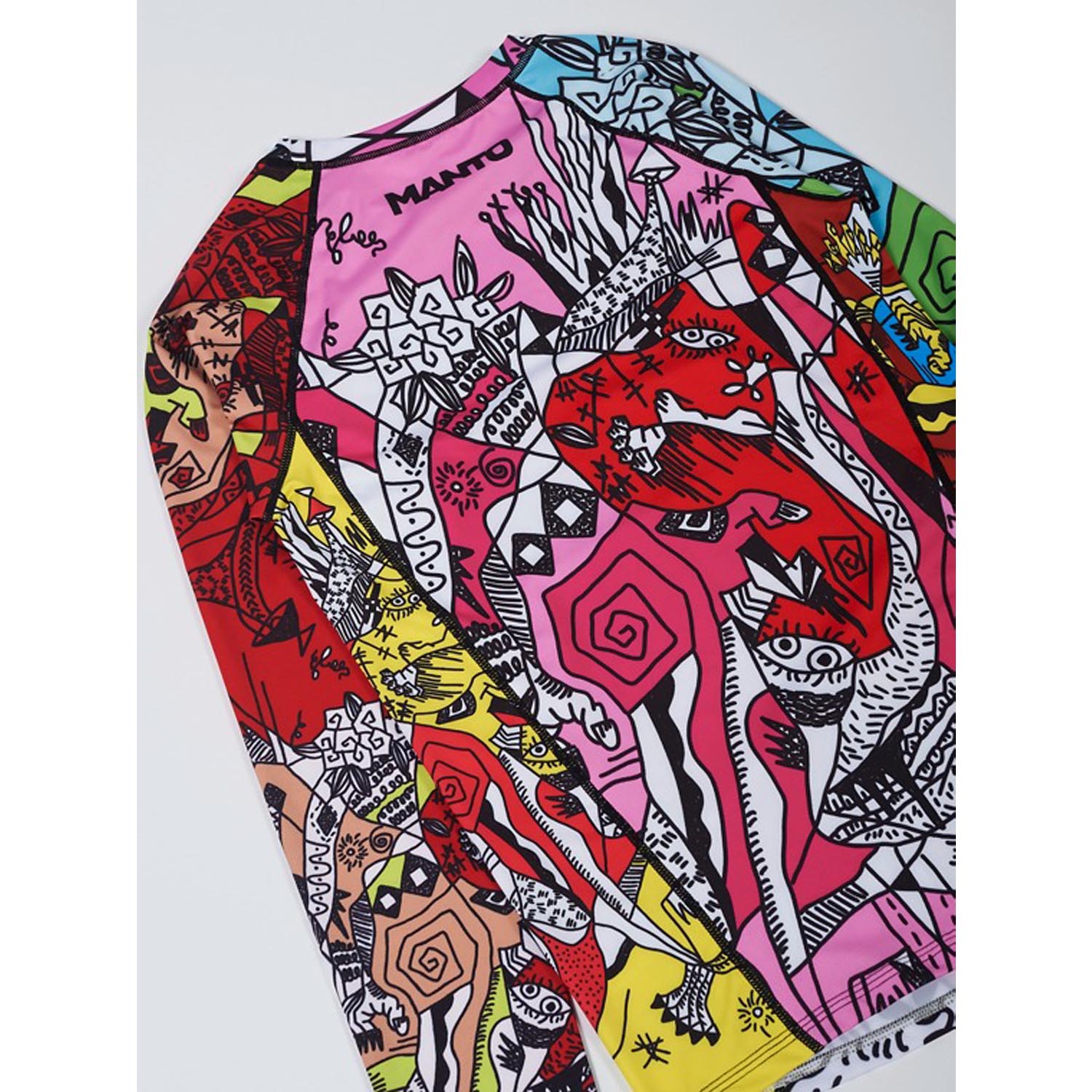 MANTO Rashguard, L/S, Wicky, white-red-blue, S