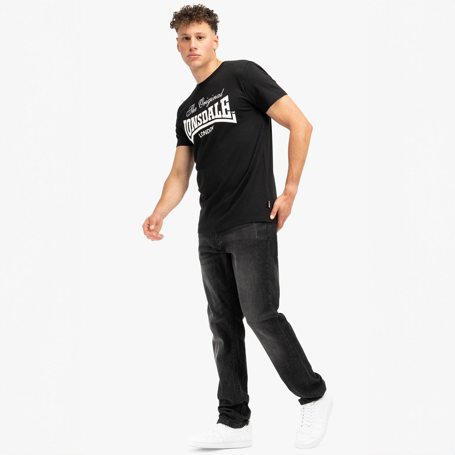 Lonsdale T-Shirt, Colsbrook, black-white, XXXL