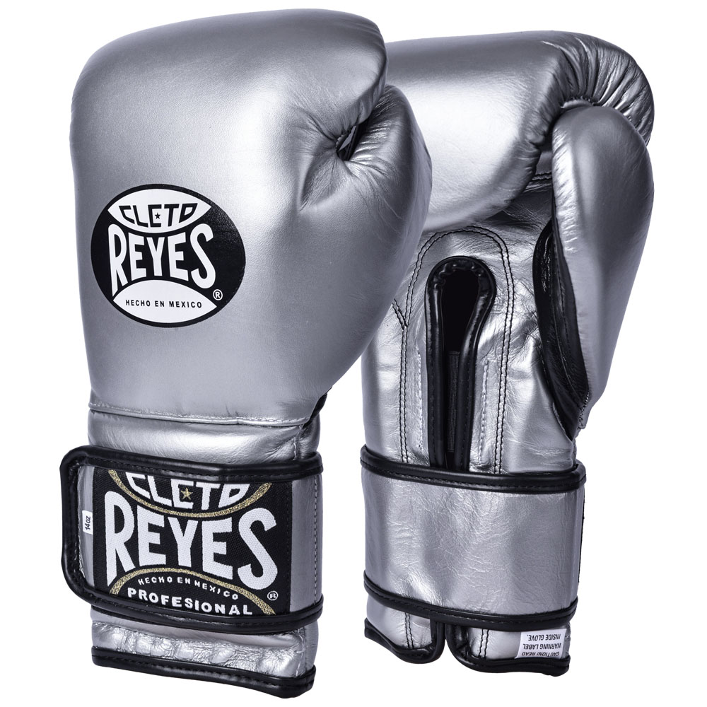 Cleto Reyes Boxing Gloves, Velcro Sparring, silver, 14 Oz