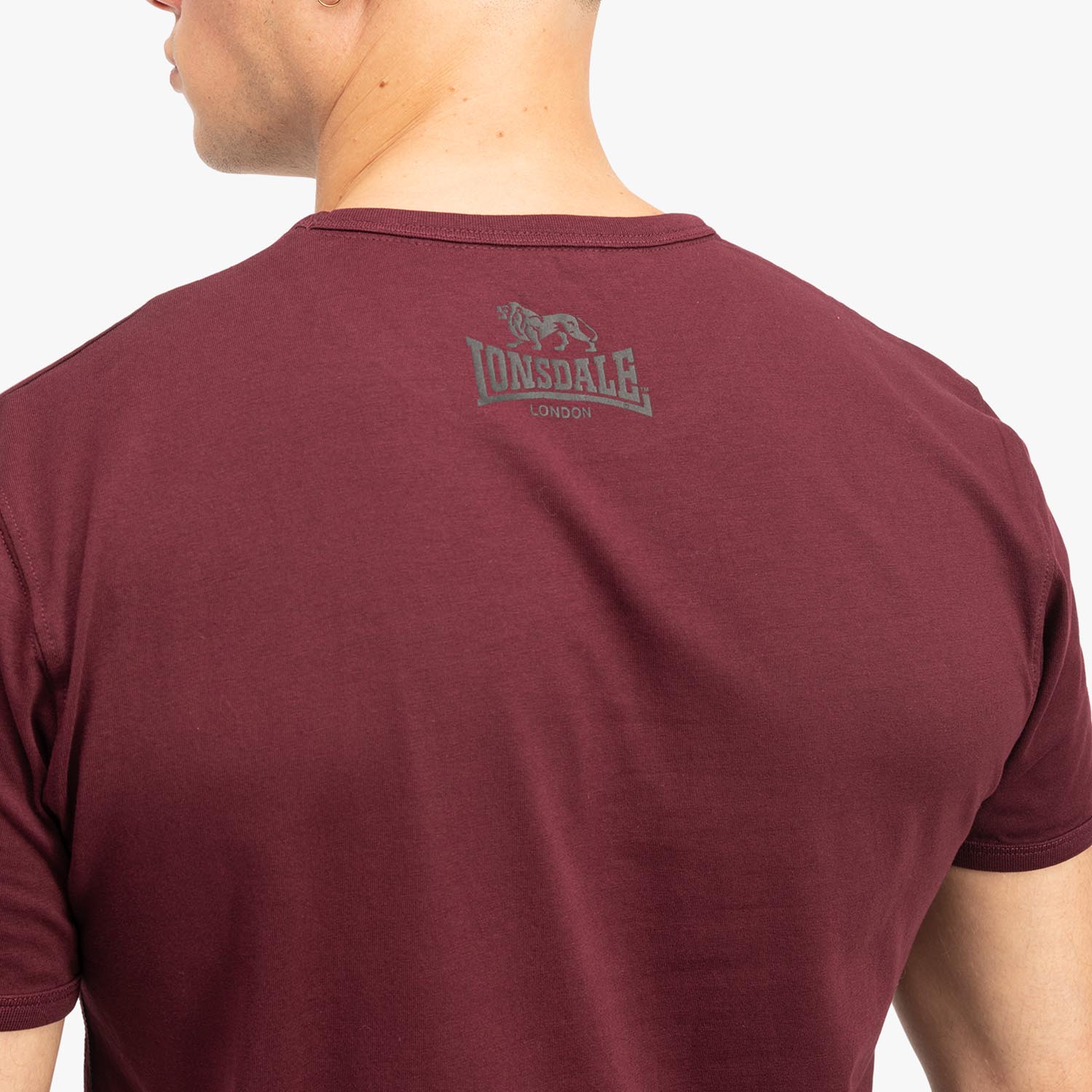 Lonsdale T-Shirt, Harehills, winered-black, XXL