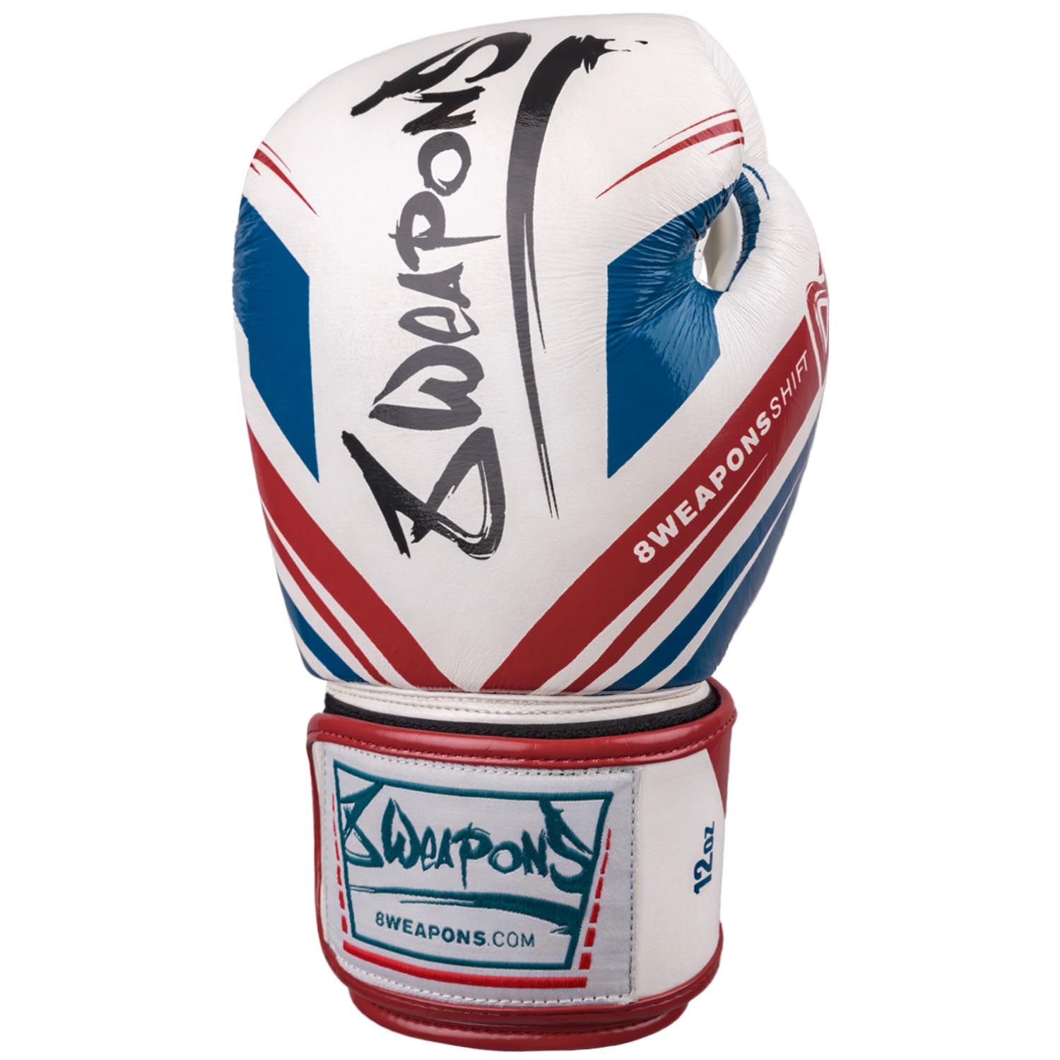 8 WEAPONS Boxing Gloves, Shift, white-navy-red, 16 Oz