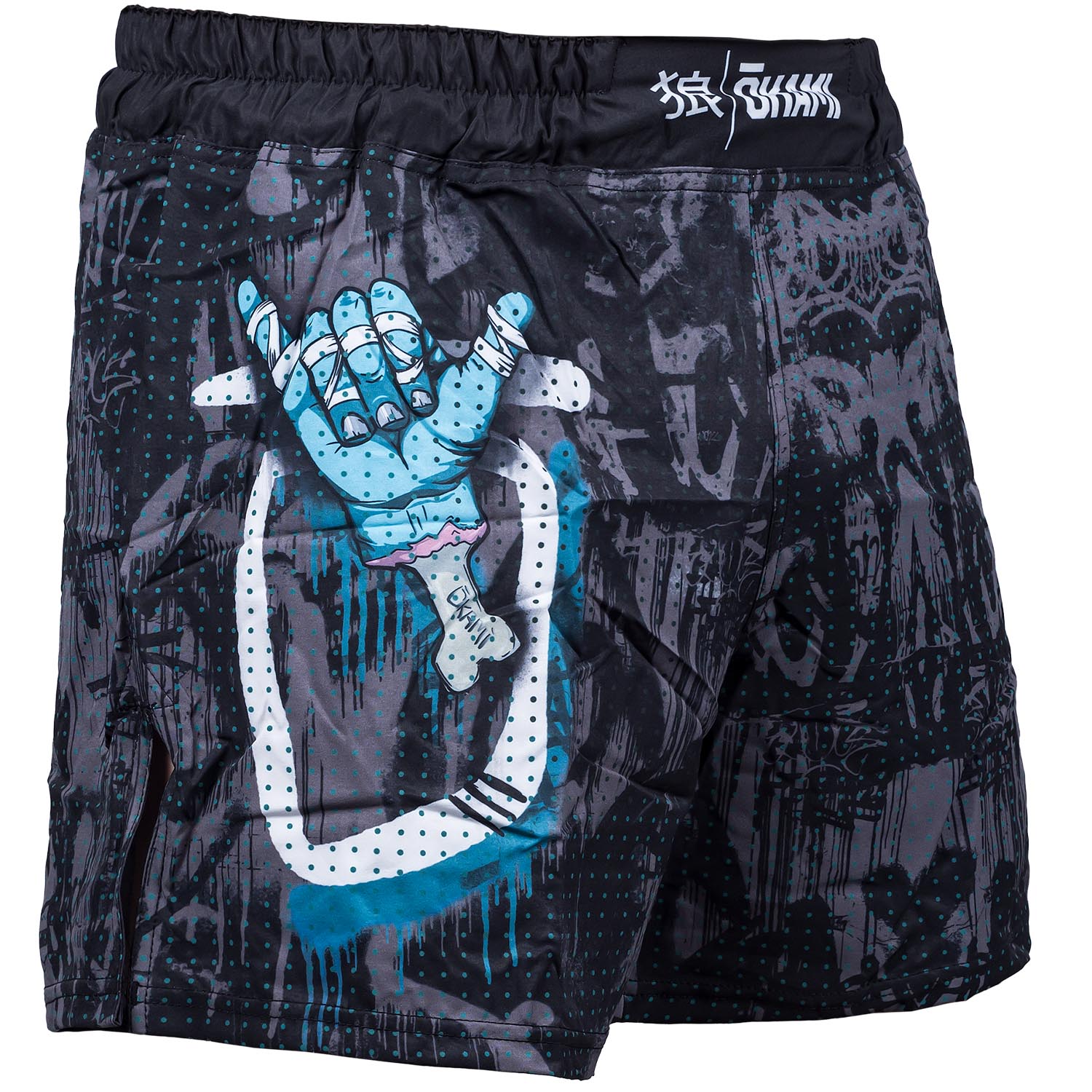 OKAMI MMA Fight Shorts, Hang Loose, grau-blau, S
