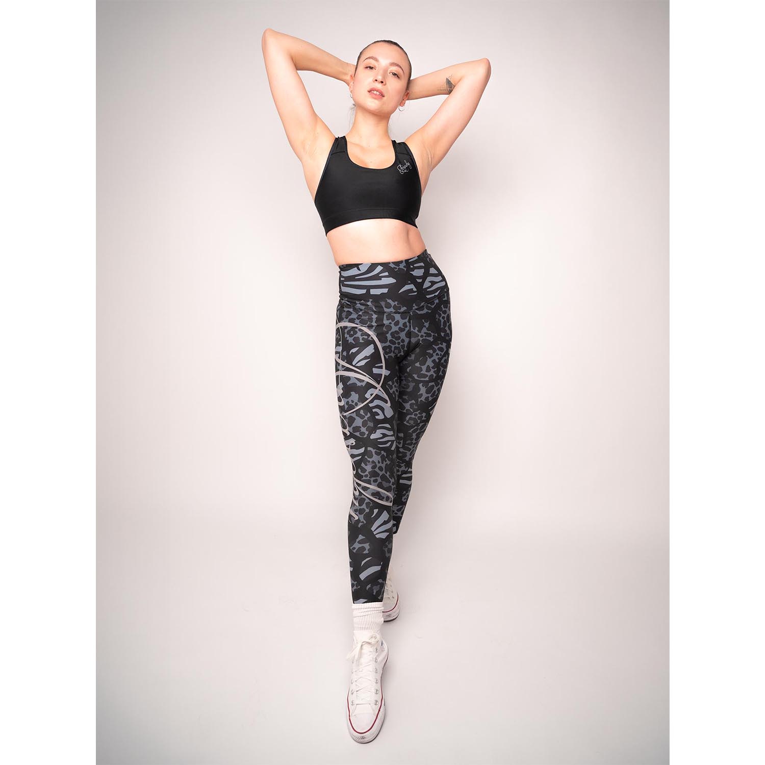 Anarchy Apparel Compression Leggings, Safari Patch Grey, XS
