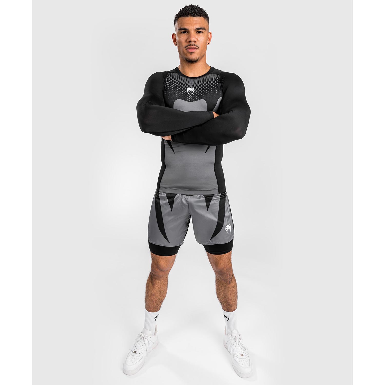 VENUM Rashguard, L/S, Attack, schwarz-grau, XXL