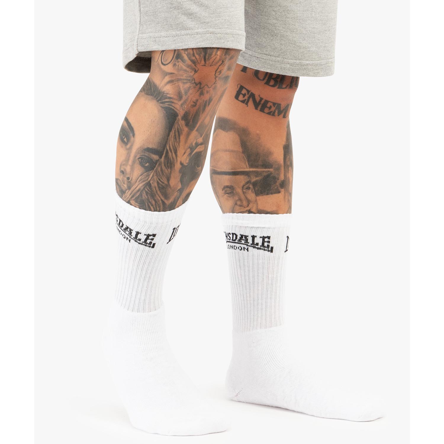 Lonsdale Socks, Gilbert, white-black, 39-42