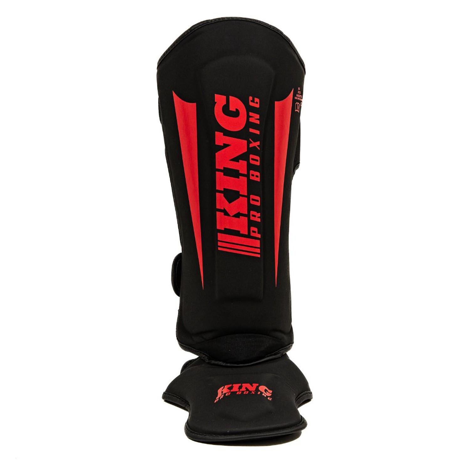 KING PRO BOXING Schienbeinschoner, Revo 8, schwarz-rot, S