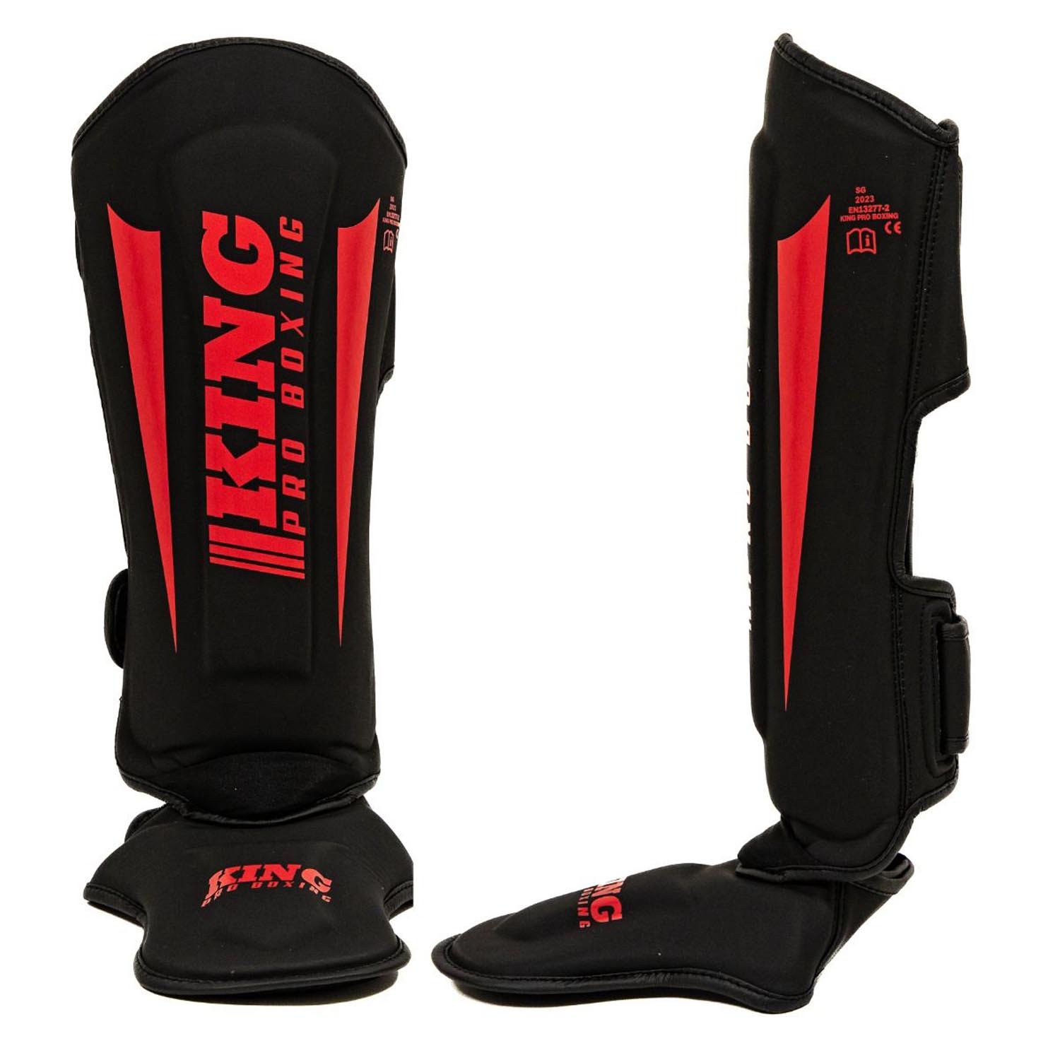 KING PRO BOXING Schienbeinschoner, Revo 8, black-red, L