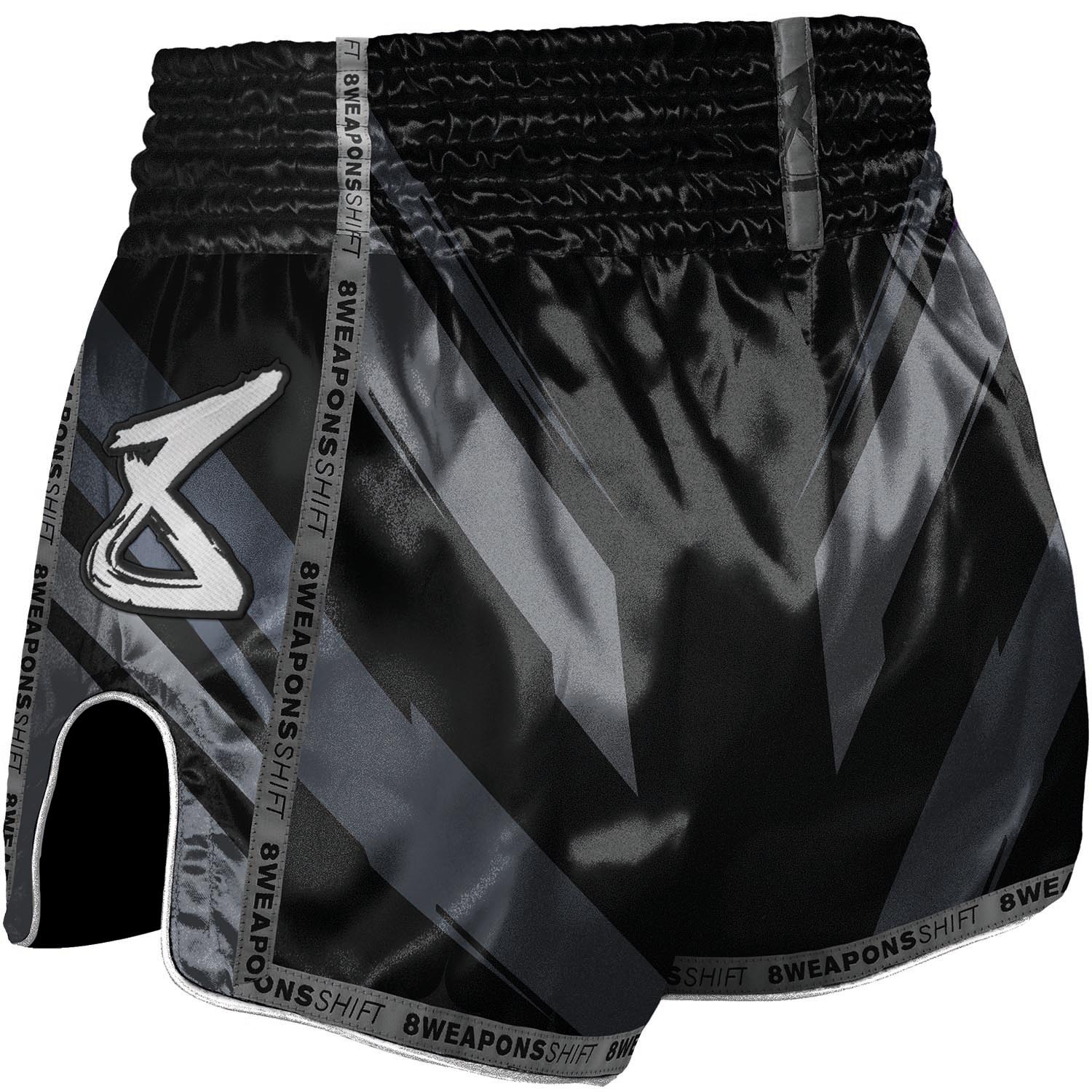 8 WEAPONS Muay Thai Shorts, Shift, black-matt, XXL