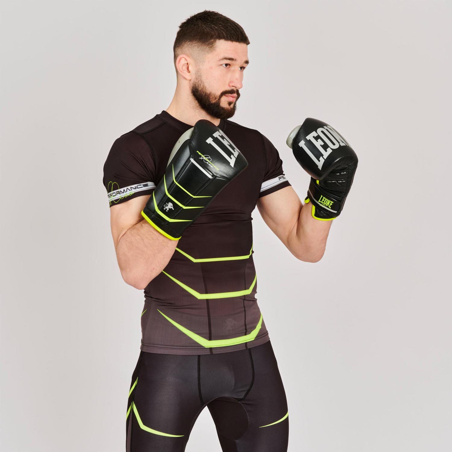 LEONE Boxing Gloves, Revo Fluo, GN110F, black, 14 Oz
