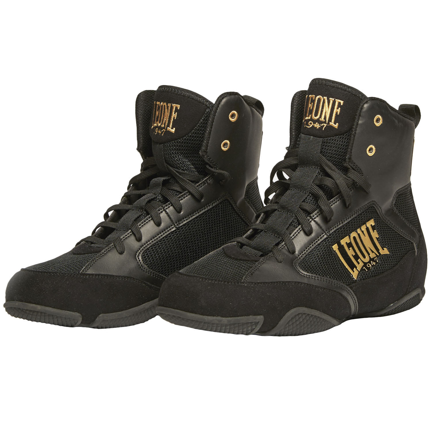 LEONE Boxschuhe, Premium, schwarz-gold, 41