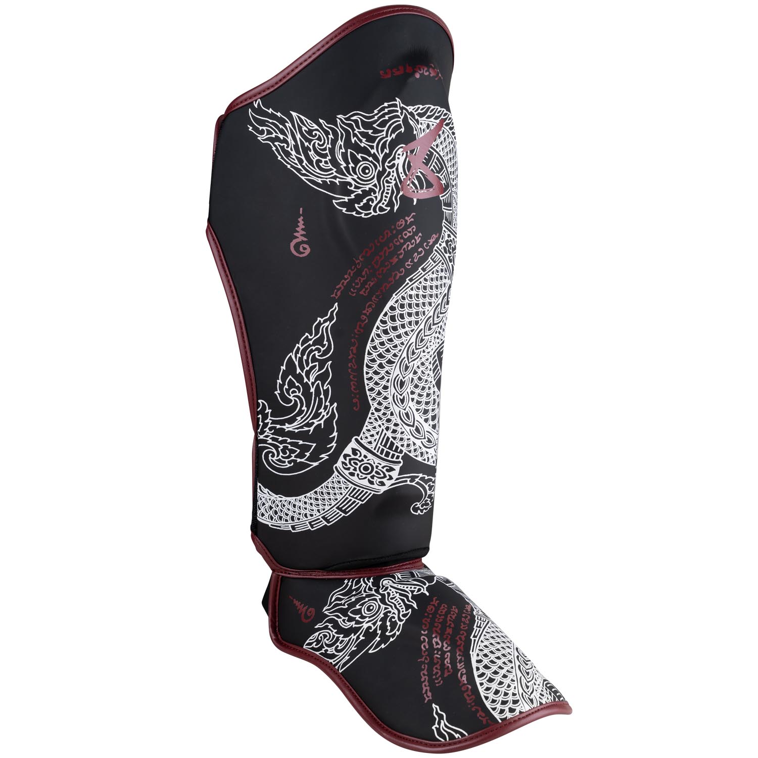 8 WEAPONS Shinguards, Sak Yant Naga, black, S