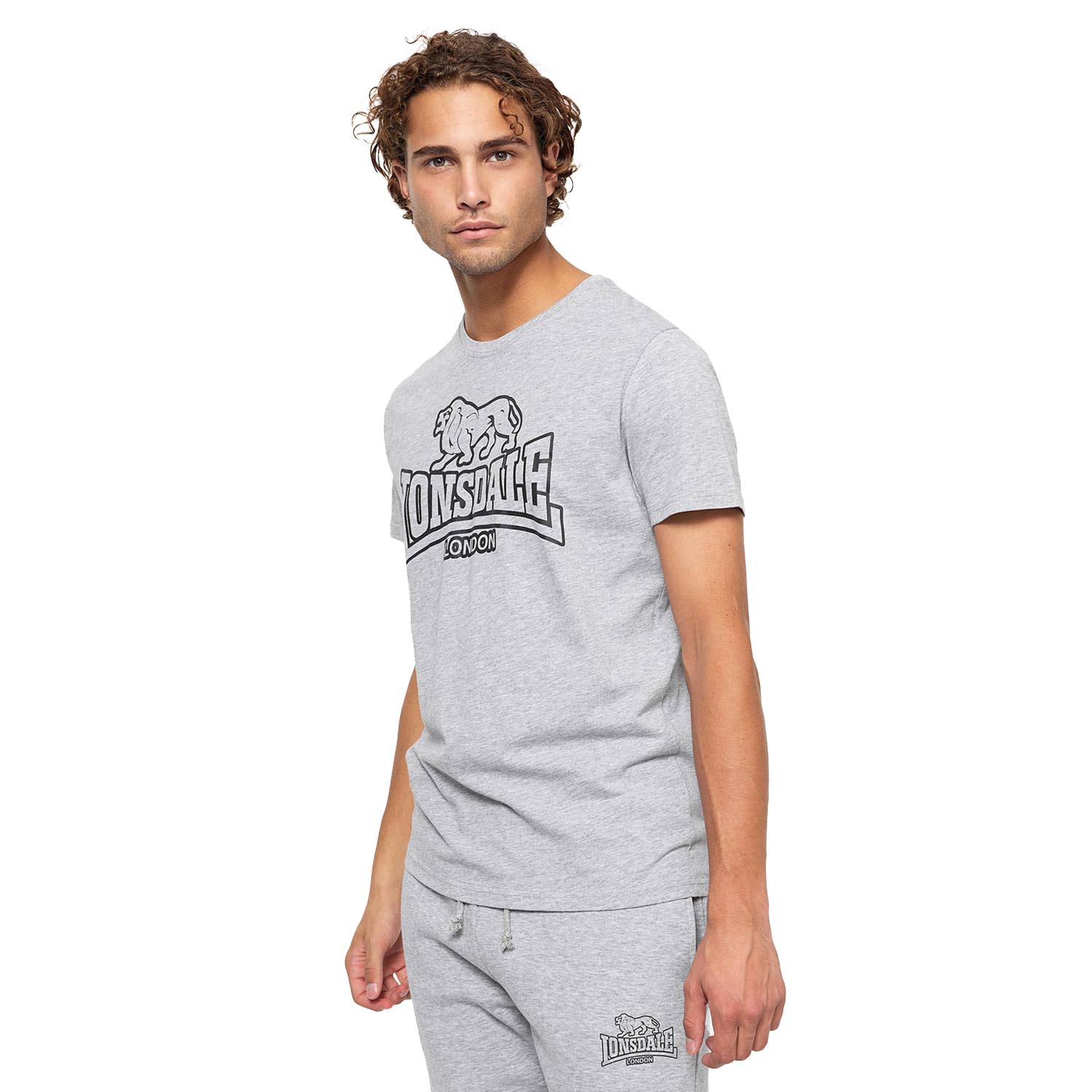 Lonsdale T-Shirt, Allanfearn, grey-black