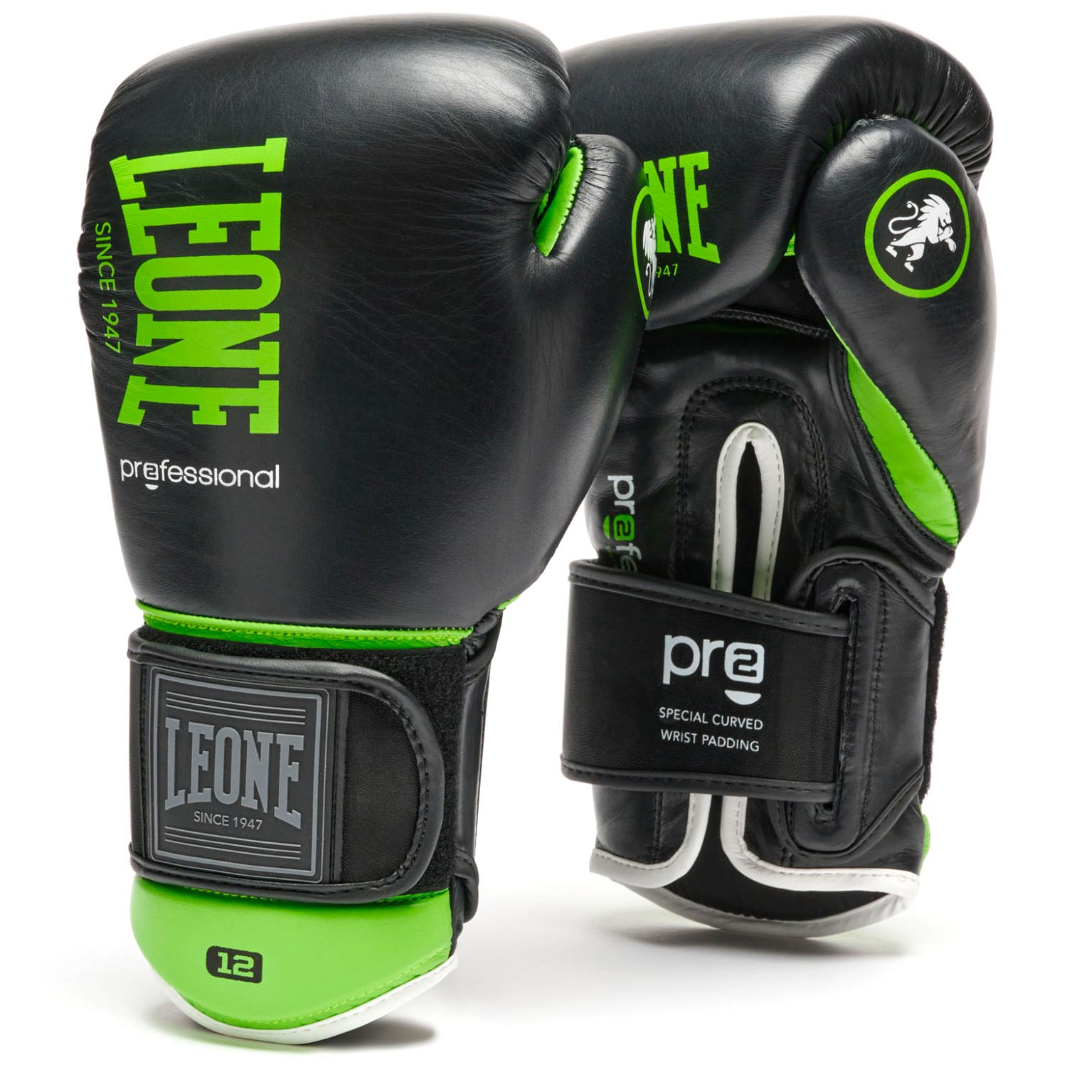 LEONE Boxing Gloves, Professional 2, GN115, black, 12 Oz