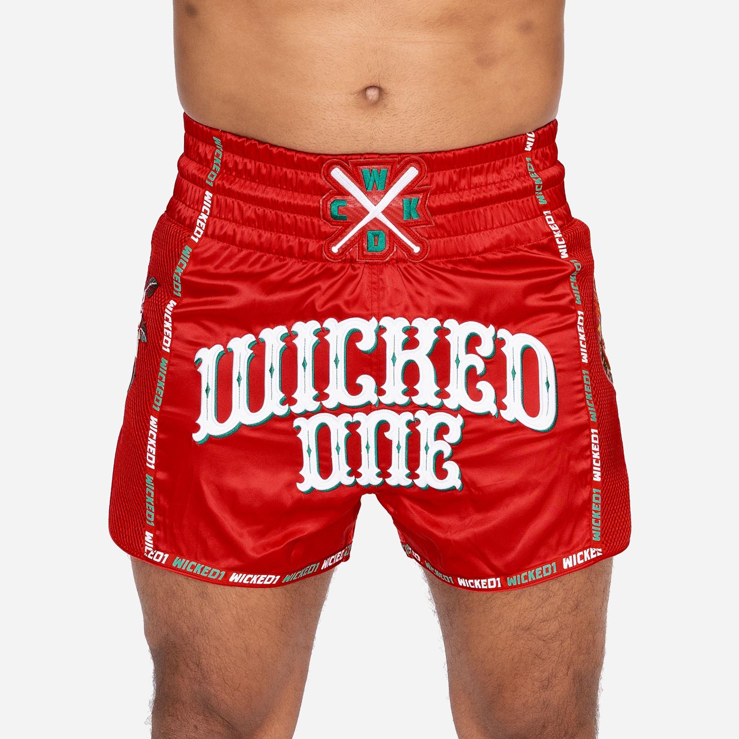 Wicked One Muay Thai Shorts, Bandido, rot, XS