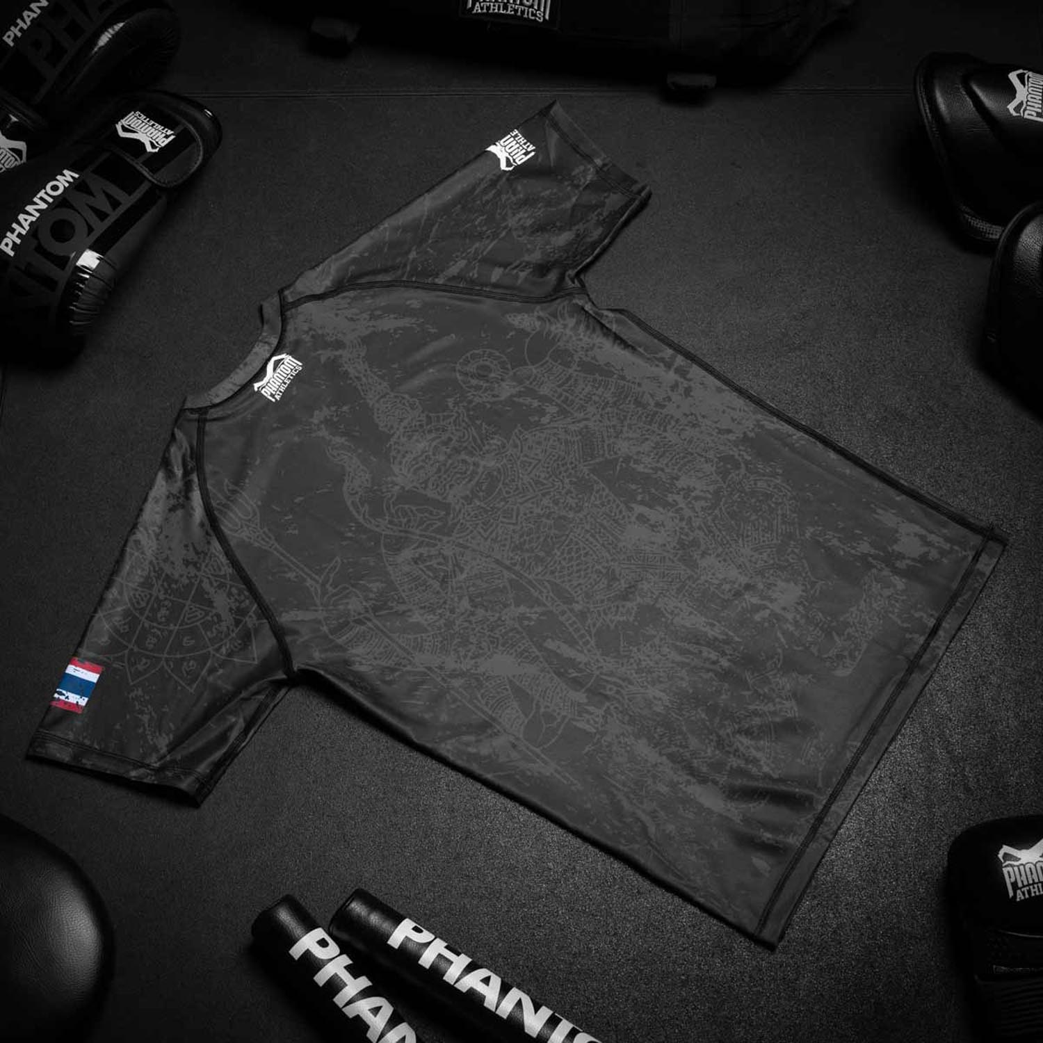 Phantom Athletics Rashguard, S/S, Muay Thai, black, XXL