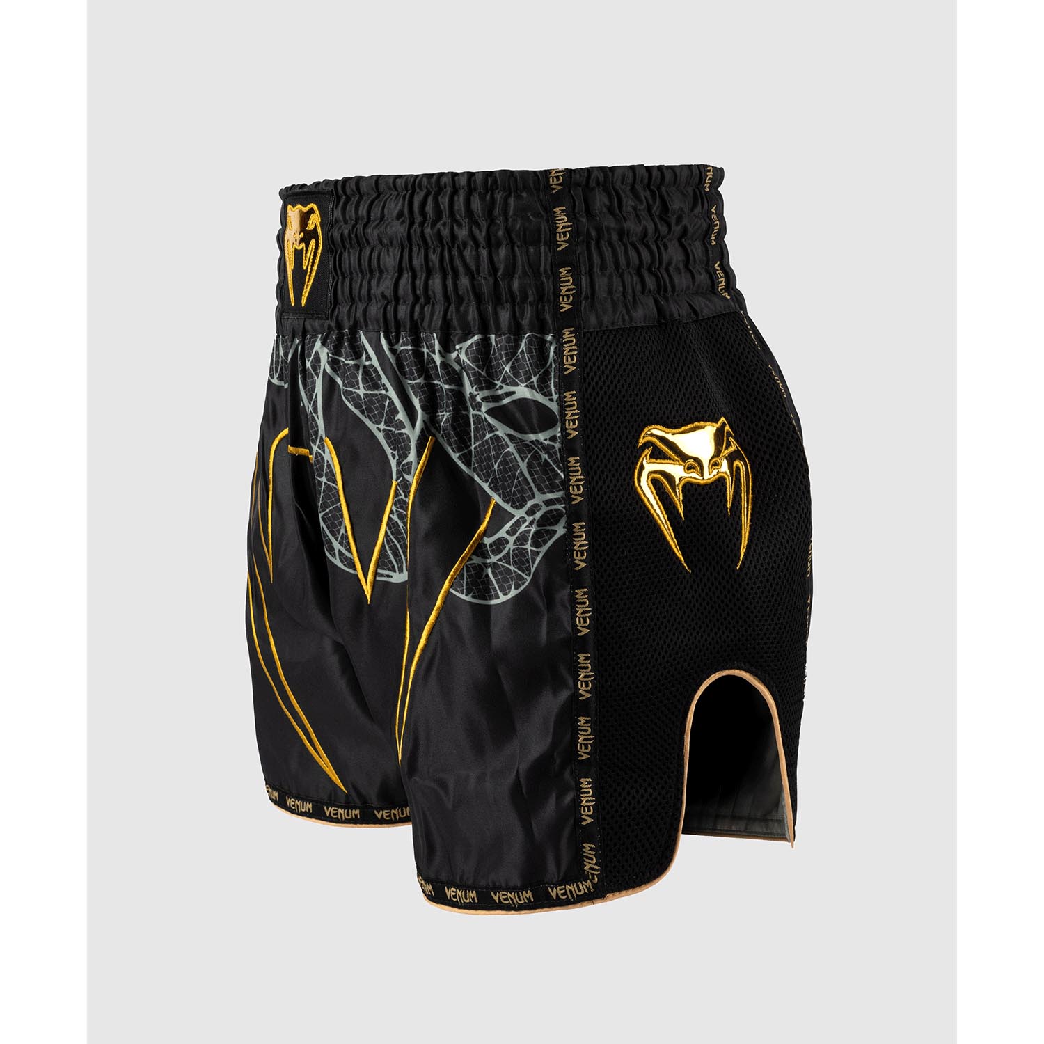 VENUM Muay Thai Shorts, Serpenti, black-silver-gold, XXL