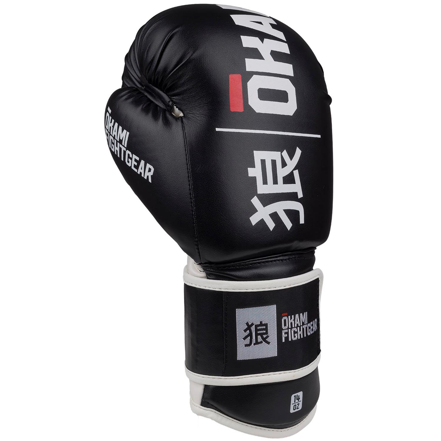 OKAMI Boxing Gloves, Rumble, black-white, 14 Oz