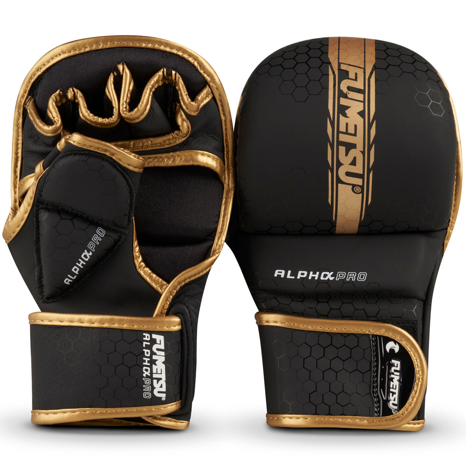 Fumetsu MMA Sparring Boxing Gloves, Alpha Pro, black-gold, L/XL