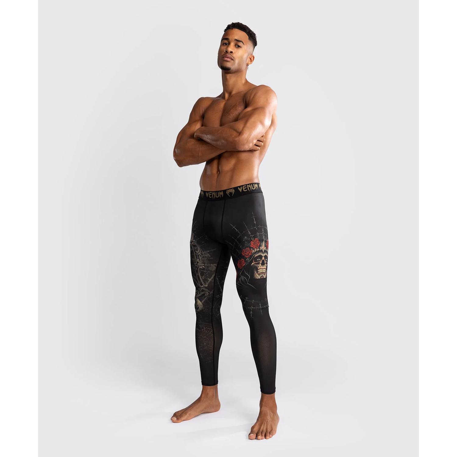 VENUM Compression Pants, Santa Muerte 5.0, black-gold, XXL