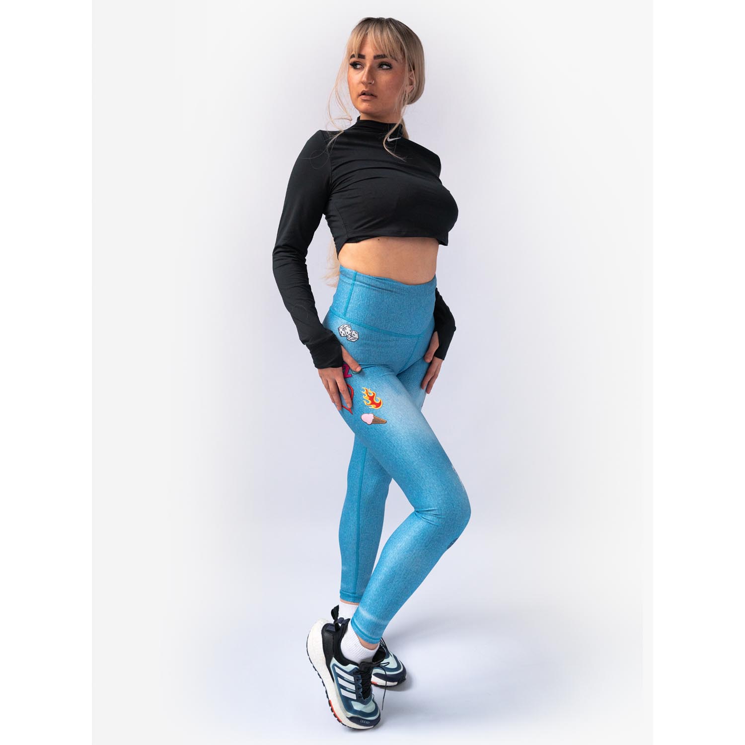 Anarchy Apparel Compression Leggings, Denim, XL